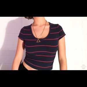 Blue and Red Striped Tee
